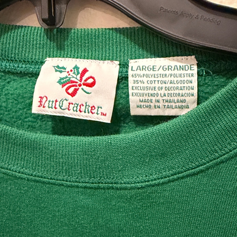 Vintage Green Snowman and Snowflakes Holiday Sweater - Picture 3 of 6